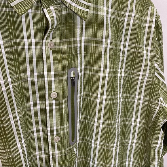 L.L. Bean Cool Weave Performance Outdoor Green Plaid Fishing UPF Outdoor Shirt - Picture 3 of 10